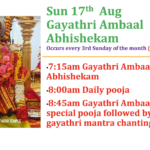 Sun 17th Aug – Gayathri Ambaal Abhishekam